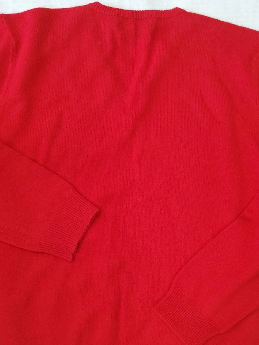 Polo by Ralph Lauren Red V-Neck Men's Lamb Wool  Sweater - Picture 10 of 11